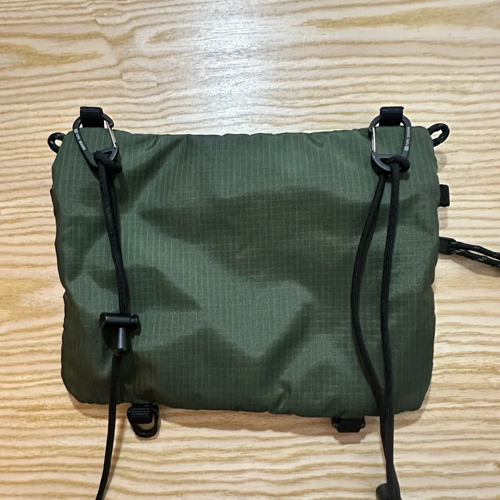 Topo Designs Mountain Hiking Accessory Crossbody Shoulder Bag Army Green Mesh - Picture 6 of 7